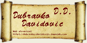 Dubravko Davidović vizit kartica